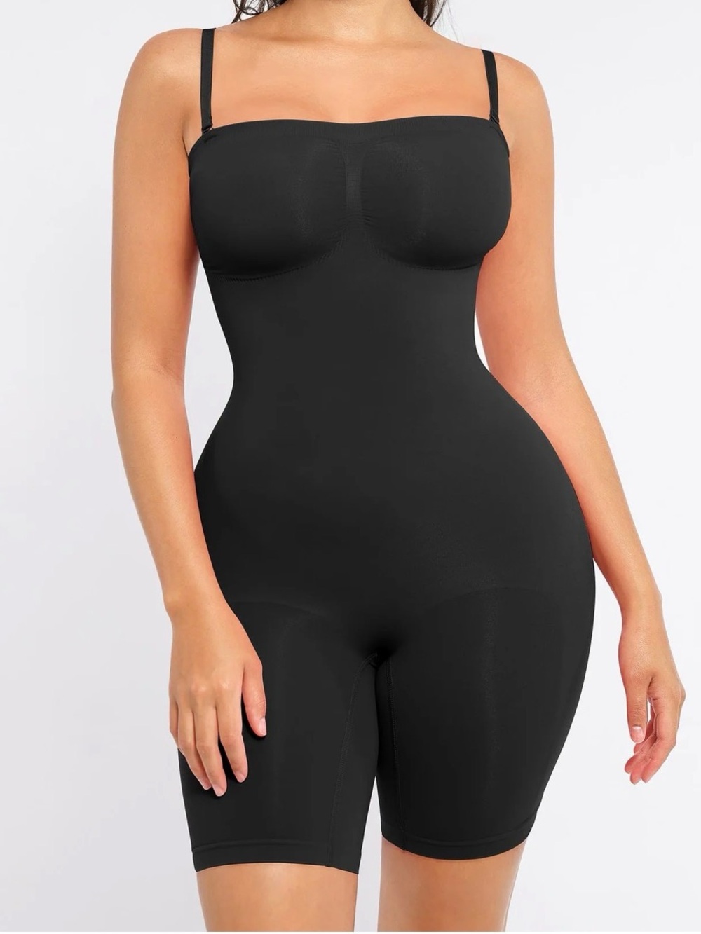 FEELINGIRL Shapewear Bodysuit Sensil Convertible Strapless SZ L BLACK NWT<<357>>